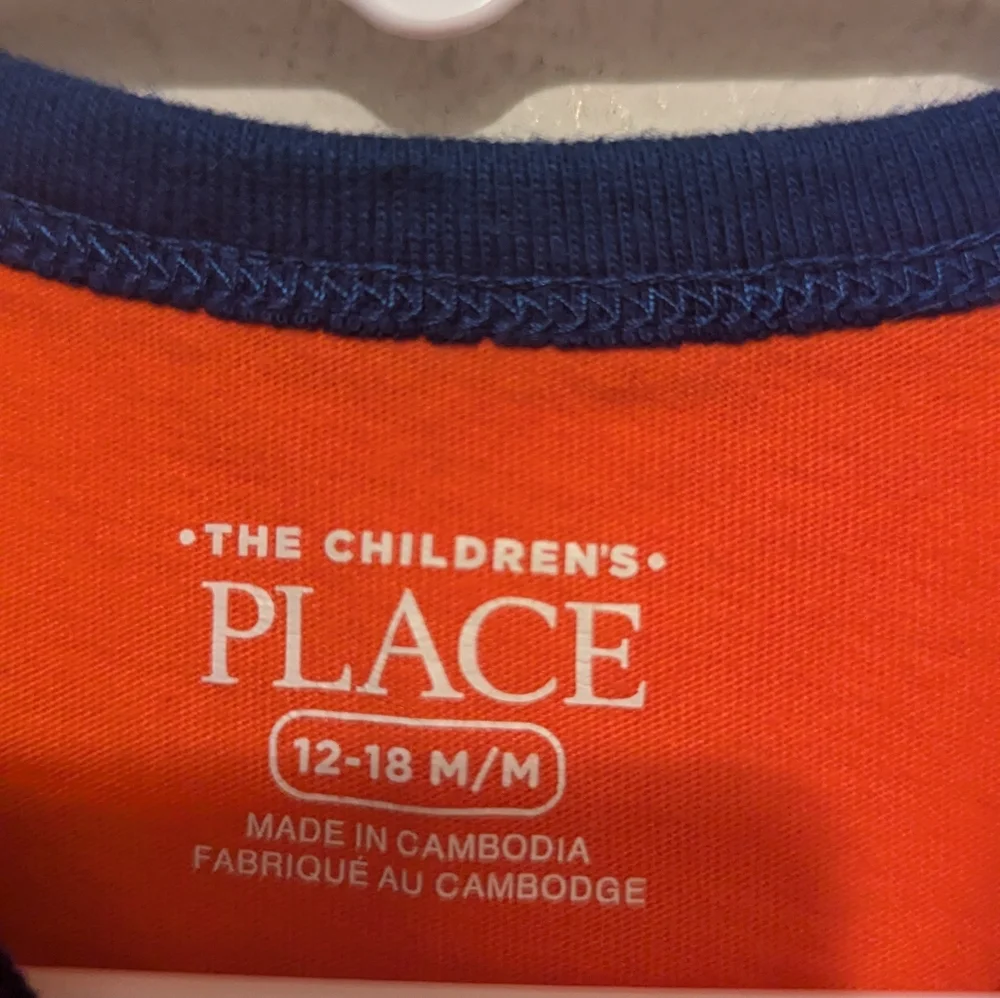 The Children's Place Orange Dinosaur Long Sleeve Shirt Size 12 To 18 Months